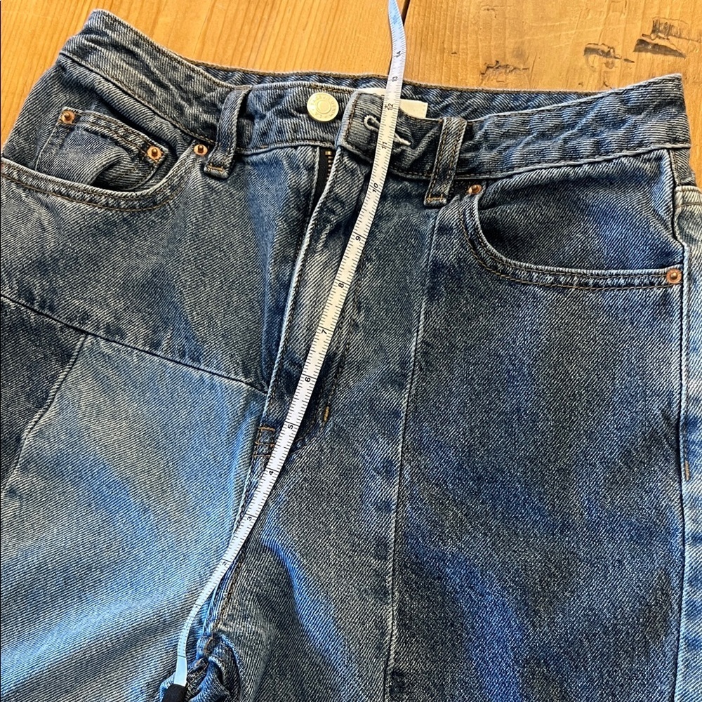 PacSun Women's Patchwork Blue Denim Jeans - Picture 7 of 8